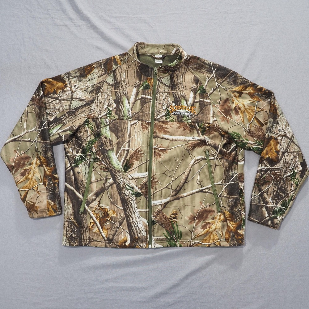 ScentLok Jacket Mens Extra Large Camo Realtree Full Season Hunting Fleece Lined